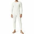 thumbnail image 4 of Men's Winter Waffle Knit Thermal Long Johns 100% Cotton Underwear Top Bottom 2 Pcs Set White, 4 of 5