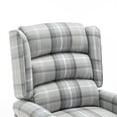 thumbnail image 6 of Upholstered Wingback Recliner Chair, Plaid Recliner Chair Armchair Adjustable Footrest Push Back Reclining Sofa, Mid Century Modern Lounge Armchair for Living Room, Bedroom, Reading -- Grey, 6 of 10