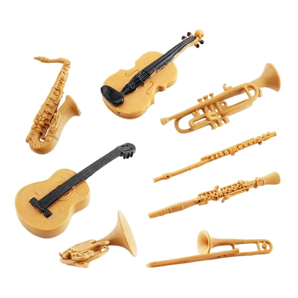 8 Uds. Modelo de guitarra en miniatura, decoración de en miniatura, modelo de instrumento Musical Montessori para muebles,