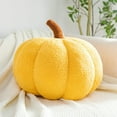 thumbnail image 3 of Pumpkin Shaped Throw Pillow Fall Decorative Cushion Halloween Thanksgiving Home Decor 20x20x12cm Soft Polypropylene Yellow,Orange,Green,Brown, 3 of 6
