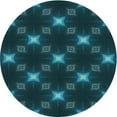 thumbnail image 1 of Ahgly Company Machine Washable Indoor Round Transitional Dark Cyan Green Area Rugs, 7' Round, 1 of 7