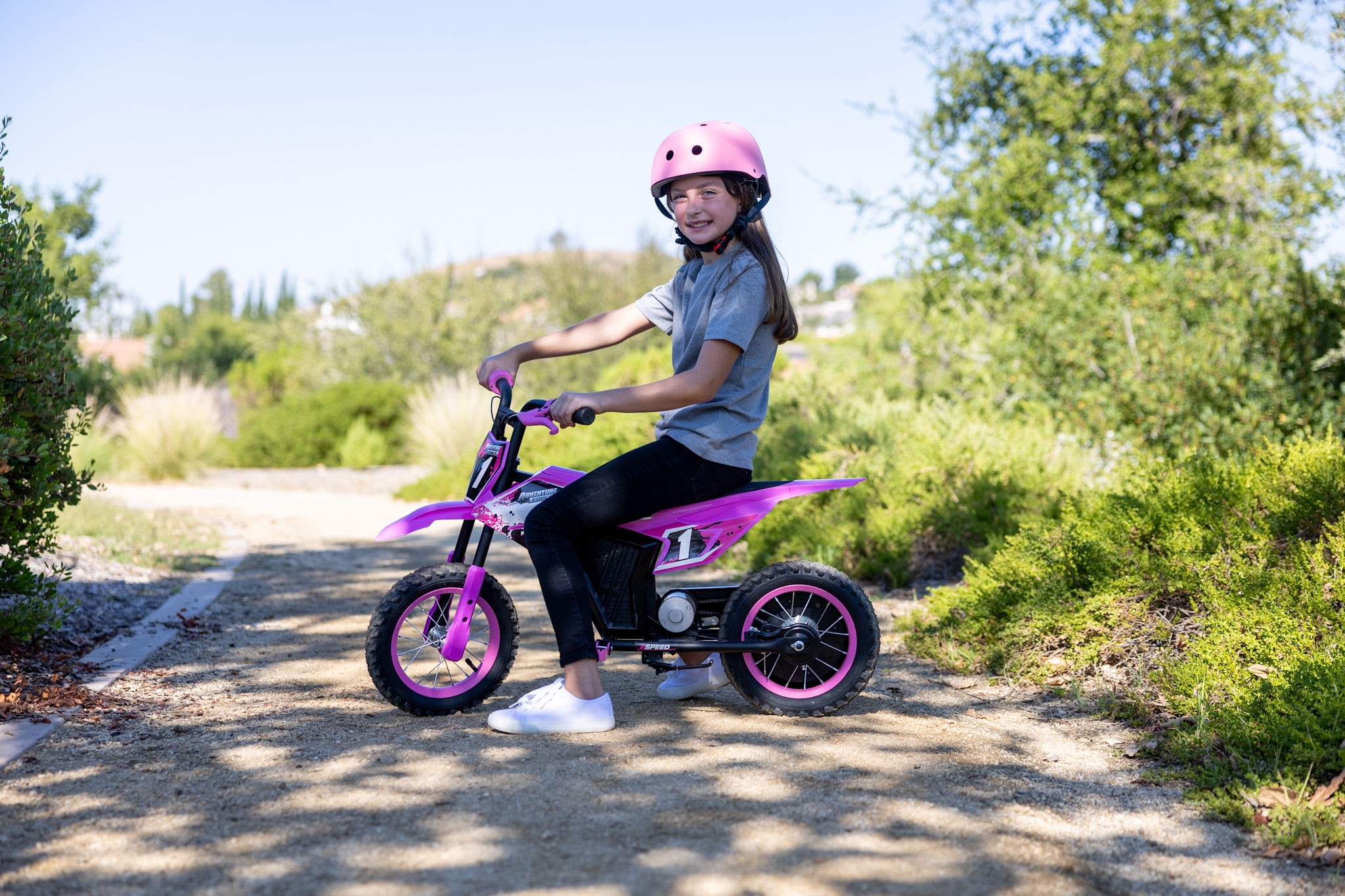 Adventure Force 12V Electric Dirt Bike, Kids Battery Powered Ride on, Ages 5 Years and up, Pink