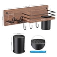 thumbnail image 4 of Wooden Hair Dryer Holder Wall Mount,Bathroom Organizer for Styling Tools,Blow Dryer,Curling Iron,Hair Straightener Floating Shelves for Hairdryer Storage, 4 of 7