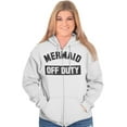 thumbnail image 5 of Mermaid Off Duty Cute Beach Lovers Zip Hoodie Sweatshirt Women Brisco Brands S, 5 of 6