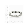thumbnail image 2 of Stainless Steel Polished 3 Stone Black Cubic Zirconia 2.50mm Band Ring - Size 5, 2 of 2