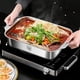thumbnail image 1 of Hogar y Jardín, Platos, Bandeja rectangular para asar de acero inoxidable 316 para uso doméstico, profunda para cocina de inducción, bandeja para asar pescado, plato de acero inoxidable, 1 of 3