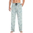 thumbnail image 4 of Men's Sleep Pants Lightweight Pjs Sleepwear Comfortable Lounge Pants Bottom Pants with Pocket Pastel Mint Green Leaves, 4 of 7