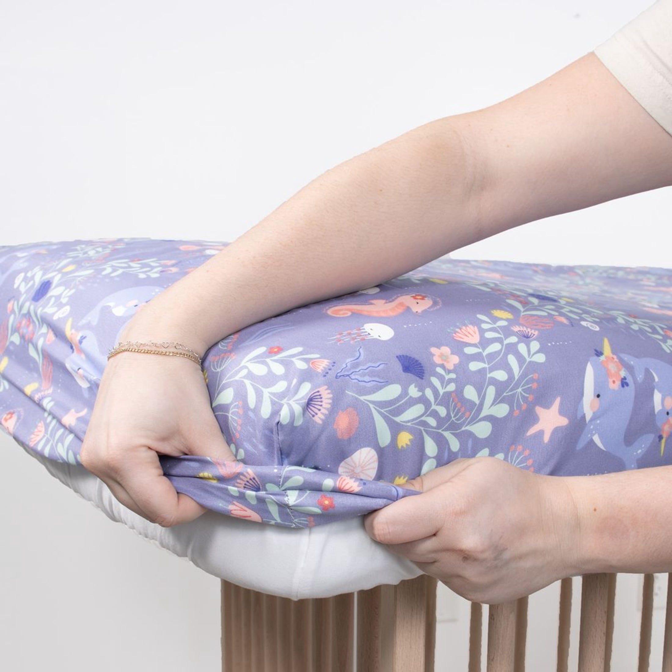The Peanutshell Ocean Girl Microfiber 4-Pack Crib Sheets