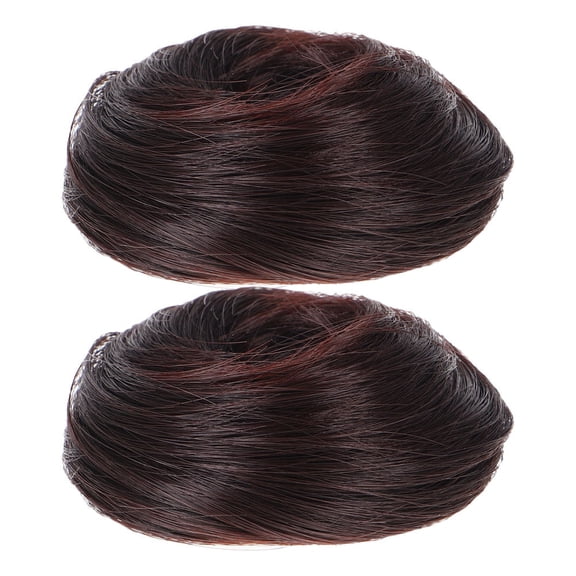 Luxshiny 2Pcs Brown Hair Extension Scrunchies Comfortable Bun Hair Accessories for Events