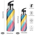 thumbnail image 2 of Yayeee 20oz Insulated Water Bottle Double Wall Stainless Steel with Flip Straw Lid, Color Striped, 2 of 7