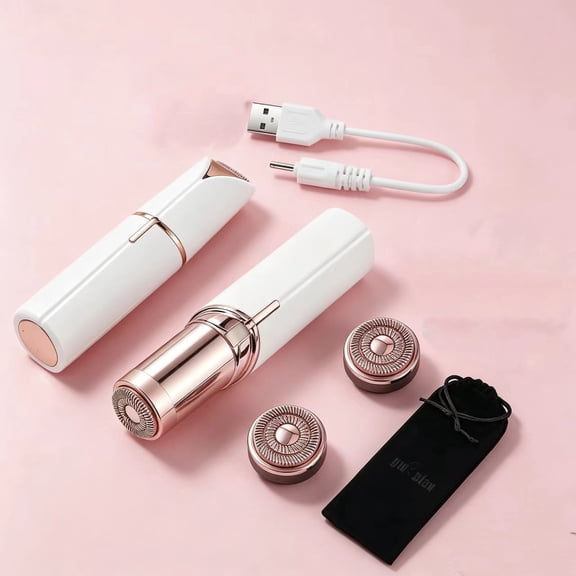 Facial Hair Remover for Women Rechargeable, 1 x Replacement Heads Included,Ladies face Shaver, Electric Facial Hair Remover Painless,for Cheeks, Chin ,,arms