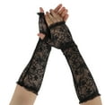 thumbnail image 1 of Guantes sin dedos bloqueadores del sol de Daffodils para mujeres, guantes largos de bloqueo solar para conducir en negro, 1 of 5