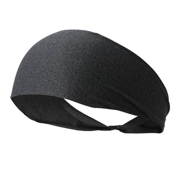 Banda para el sudor en la frente antideslizante de alta elasticidad para hombres y mujeres (gris negro)