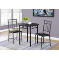thumbnail image 1 of 35" Black Leather Look Foam and Metal Three Pieces Dining Set, 1 of 1