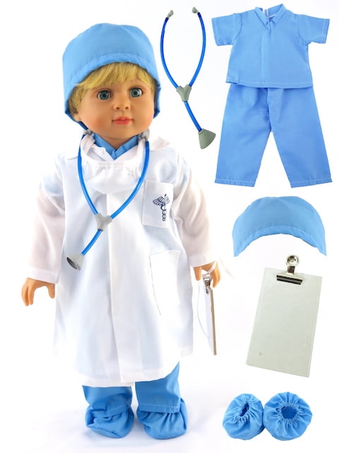 18'' Baby Girl Doll Doctor Nurse Clothes Outfit Set for Our Generation Doll Gift 