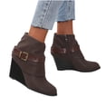 thumbnail image 2 of Botas de tacón alto para mujer, informales, con cordones, cremallera, Color sólido Wmkox8yii hfjk480, 2 of 9