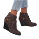 thumbnail image 2 of Botas de tacón alto para mujer, informales, con cordones, cremallera, Color sólido Wmkox8yii hfjk481, 2 of 9