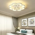 thumbnail image 2 of Miumaeov Modern LED Chandelier Fixture Acrylic Crystal Flush Mount Ceiling Lighting Flower Shape Close to Ceiling Lights for Living Room Dining Room Bedroom (52cm, Warm Light), 2 of 8