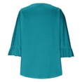 thumbnail image 4 of Womens V Neck T Shirts Casual Puff Sleeve Loose Dressy Blouses Summer Tops, 4 of 6
