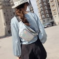 Holographic Dreamy Colorful Gradient Color Fanny Pack for Women Girls