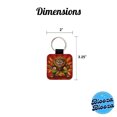 thumbnail image 5 of Lion Ninja Fighting Warrior Faux Leather Square Keychain, 5 of 7