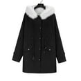 thumbnail image 4 of Shiusina Women's Warm Hooded Thick Padded Outerwear Big Collar Jackets Black S, 4 of 9