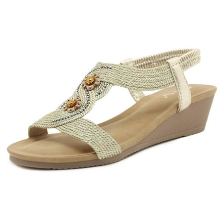 

MIASHUI Womens Sandals Shoes Ethnic Style Women s Bohemian Retro Flower Wedge Large Size Sandals Casual Summer Shoes Gold 6.5