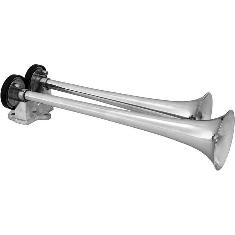 Vixen Horns Loud 2/Dual Trumpet Train Air Horn with Two Compressor Full  Complete System/Kit Chrome 12V VXH2112C 