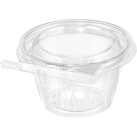 EcoQuality 8oz Round Clear Plastic Clamshell with Tamper Resistant Lids (15)