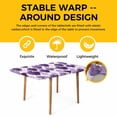 thumbnail image 4 of Purple Geometric Moroccan Table Cloths for 4 Foot Rectangle Tables, Abstract Art Purple Ombre Modern Patio Waterproof Elastic Fitted Tablecloths, Washable Rectangular Table Cover for Camping, 4 of 8