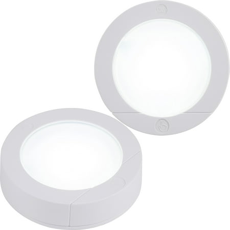 GE LED Wireless Puck Lights, Battery Operated, Touch Activated,