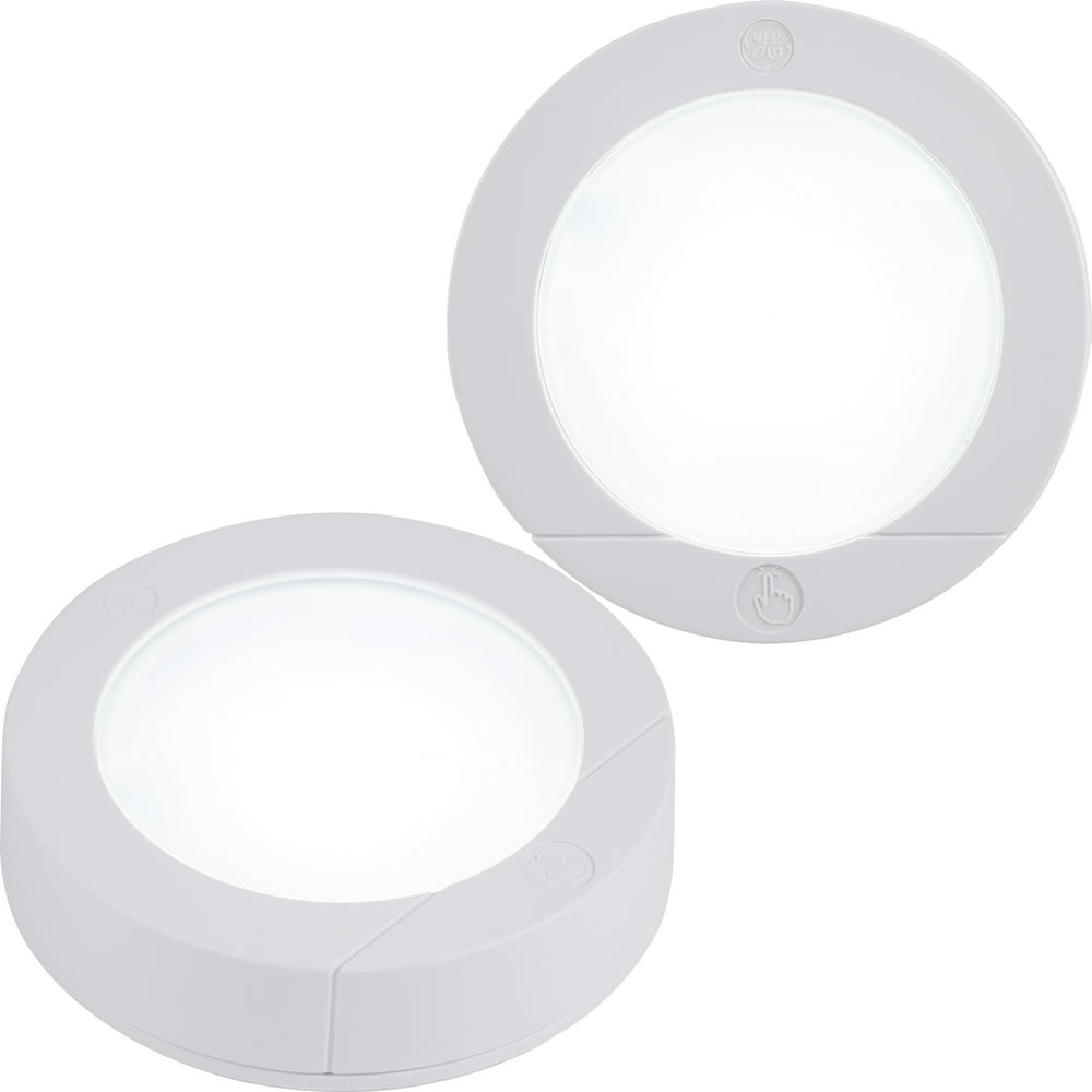 GE LED Wireless Puck Lights, Battery Operated, Touch Activated, 2Pack