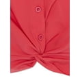 thumbnail image 3 of Pink Velvet Girls' Hem Twist Top, Sizes 4-16, 3 of 3