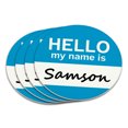 thumbnail image 1 of Samson Hello My Name Is Coaster Set, 1 of 1