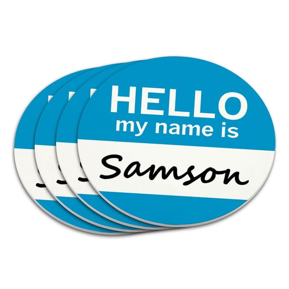 Samson Hello My Name Is Coaster Set
