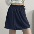 thumbnail image 2 of Women's High Waisted Tennis Skort 2025 Summer Wrap Mini Skirt Ice Silk Elastic Waist Skirts Pull On Lounge Skorts with Built in Short Loose Fit for Casual, 2 of 5