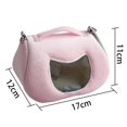 thumbnail image 2 of Bolsa de transporte para hámster, portátil, cilíndrica, cálida, para exteriores, con correa ajustable para el hombro (rosa) JAMW Sencillez, 2 of 5
