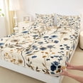 thumbnail image 3 of Manfei Teens Chic Flowers Girl 3pcs Twin Sheet Sets,Botanical Plants Twin Fitted Sheet,Spring Graden Breathable Flat Sheet,Microfiber Bedroom Decor, 3 of 7