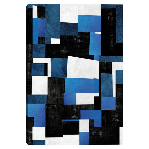Nikki Chu Blue Slice Abstract Canvas Art Print, 24" x 36", by Nikki Chu