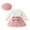 Pink, variant on xiaxaixu Toddler Girl 3Pcs Fall Outfit Solid Color Ribbed Long Sleeve Tops Plaid Tweed Pattern Skirt Beret Set