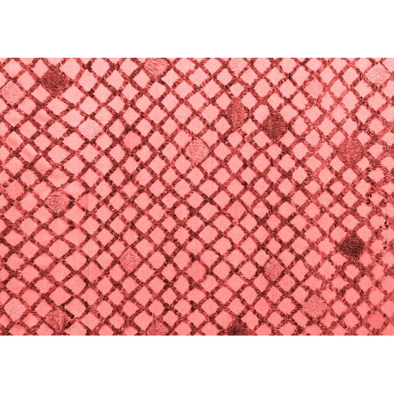 Ahgly Company Machine Washable Indoor Rectangle Solid Red Modern Area Rugs, 7' x 10'