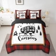 thumbnail image 2 of Feelyou Rustic Camping Car Bedding Comforter Set 7 Pieces for Teen, Black Red Buffalo Full Bedding Set, Jungle Adventure Reversible Fitted Sheet Flat Sheet, Microfiber Bedroom Decor, 2 of 7
