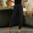 thumbnail image 6 of ClodeEU Women's Waffle Knit High Waisted Pants with Pockets ,Casual Loose Cropped Trousers ,Women's Plus L, 6 of 6