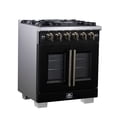 thumbnail image 2 of Forno Capriasca 30-Inch Freestanding French Door Gas Range, 4 Burners, Convection Oven, Energy Efficient, 2 of 13