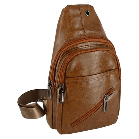 Size one size Vegan Leather Crossbody Sling Backpack,