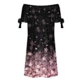 thumbnail image 5 of LOVZFMLL Robe pour Femmes Mode Été Aguichant à Épaules Dénudées Manches Courtes Imprimée avec Poches Noir 2TG, 5 of 5