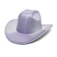 thumbnail image 3 of Prolriy Cowboy Hat Women's Big Brim Cowboy Hat Western Bowler Hat Cowboy Hats for Women Purple M, 3 of 3