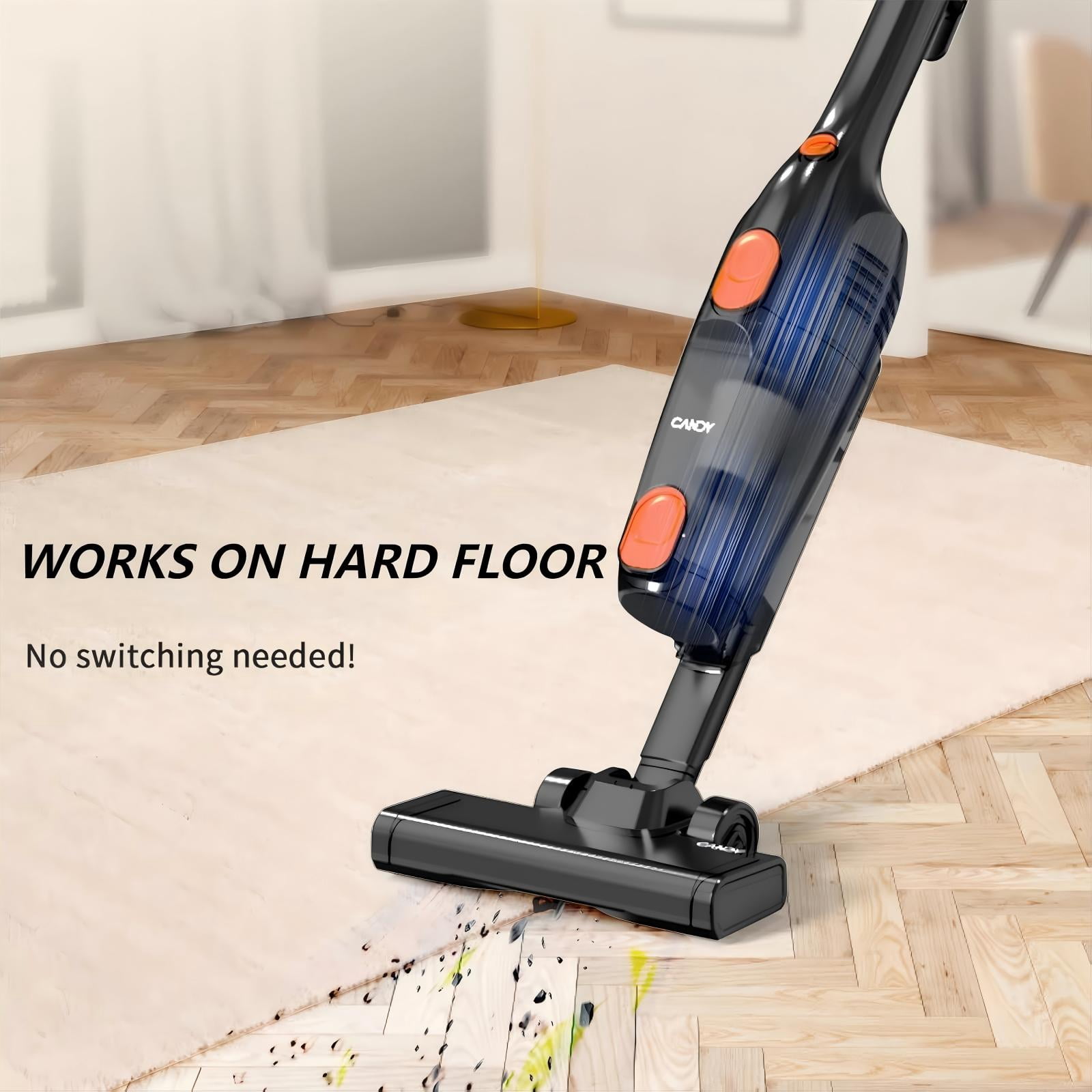 Candy® Corded Stick Vacuum Cleaner, 3-in-1 Handheld Vacuum with Powerful Suction, One-Click Dust Disposal, 0.8L Large Capacity, for Hard Floors & Ceramic Tile, Easy Clean