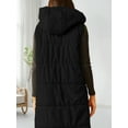 thumbnail image 5 of Women's Hooded Quilted Puffer Vest - Long Sleeveless Winter Jacket with Button Front & Pockets, 5 of 7
