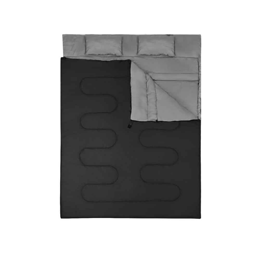 Kadyn Sleep Pad, Self Inflating Sleeping Pad, Camping Mattress, Camping Beds, 2 Person Waterproof Sleeping Bag with 2 Pillows-Black